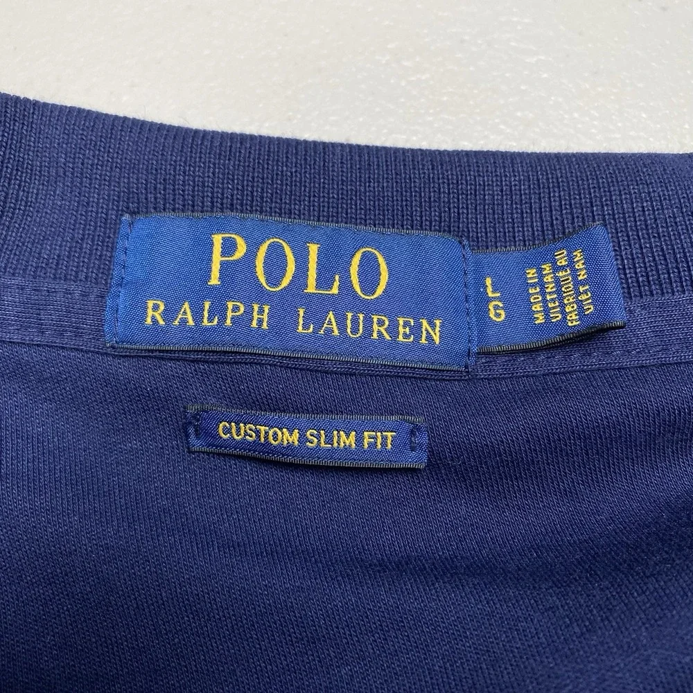 Lot of 2 Polo Ralph Lauren Polo L S/S Cotton Custom Slim Fit Flesh Pony Preppy